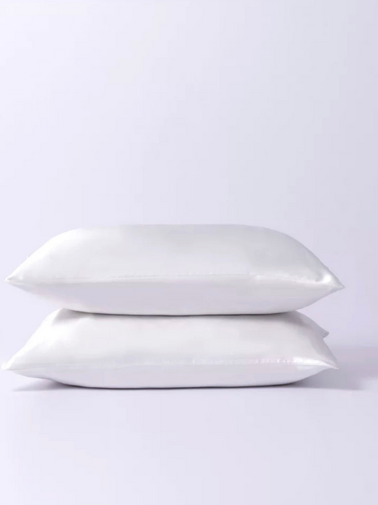 WHITE SILK PILLOWCASE