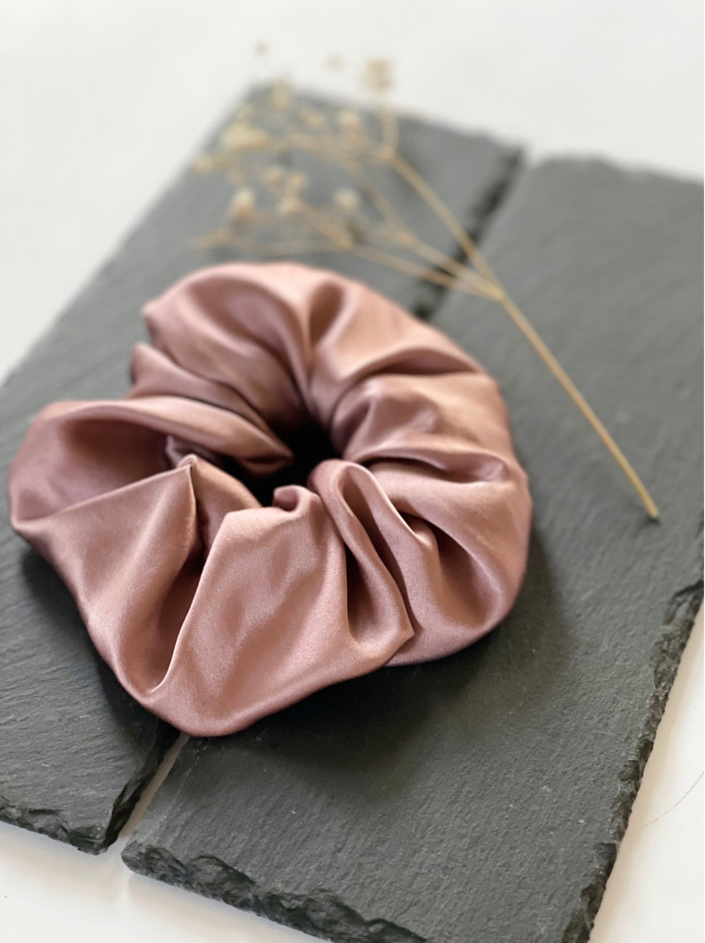 soft and smooth pink scrunchie